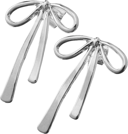 ebelin Ohrstecker Schleifen, Silber-Optik, 2 St