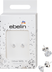 Oorstekers met strass steentjes 925 zilver, 2 stuks