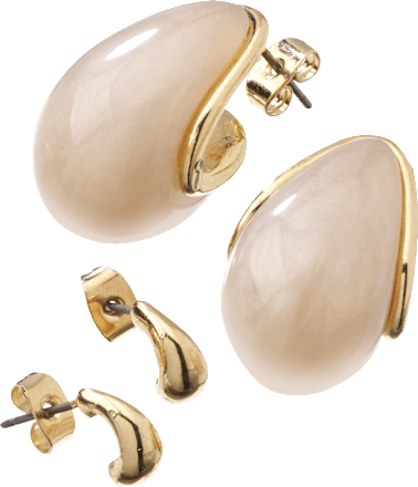 ebelin Ohrstecker Tropfenform, Gold-Optik, 4 St