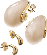 ebelin Ohrstecker Tropfenform, Gold-Optik, 4 St