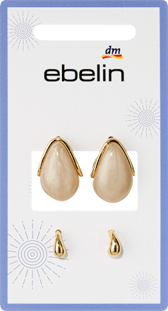 ebelin Ohrstecker Tropfenform, Gold-Optik, 4 St