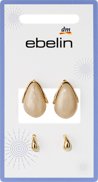ebelin Ohrstecker Tropfenform, Gold-Optik, 4 St
