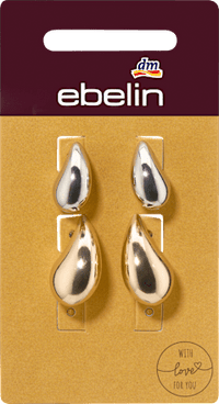 Ohrstecker Tropfenform, Gold- & Silber-Optik, 4 St ebelin