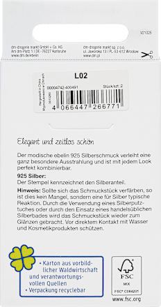 Oorbellen met oneindigheidsteken, 925 zilver, 2 stuks