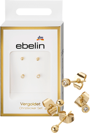 ebelin Ohrstecker vergoldeter Modeschmuck, 4 St