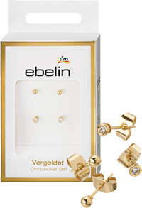 ebelin Ohrstecker vergoldeter Modeschmuck, 4 St