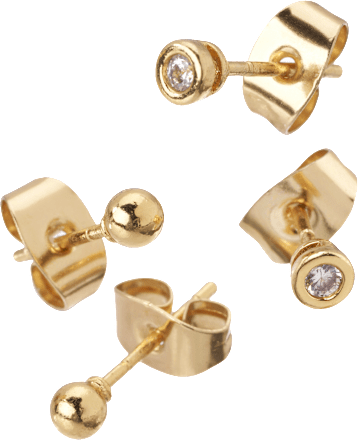 Ohrstecker vergoldeter Modeschmuck, 4 St