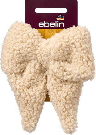Patent clip strik teddy, crème, 1 stuk