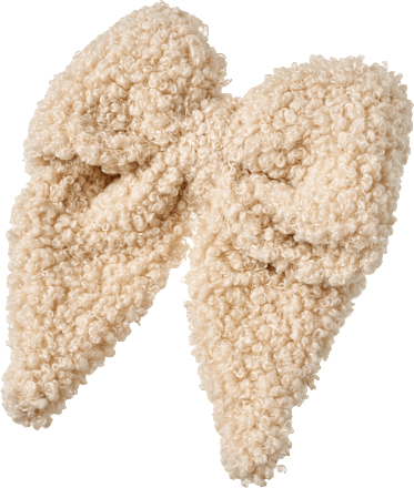 Patent clip strik teddy, crème, 1 stuk