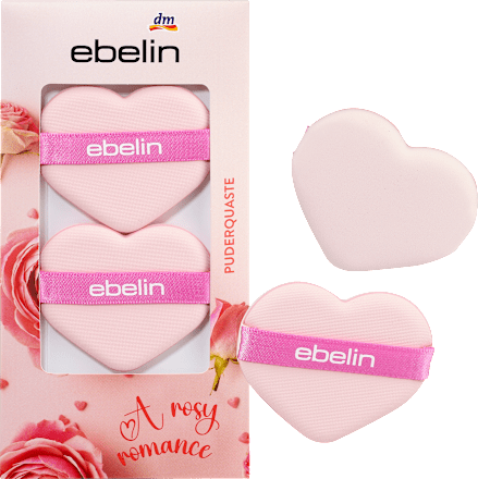 Puderquaste Herzform A rosy Romance, 1 St ebelin