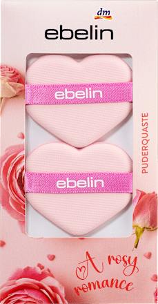 Puderquaste Herzform A rosy Romance, 1 St ebelin