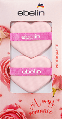 Puderquaste Herzform A rosy Romance, 1 St ebelin