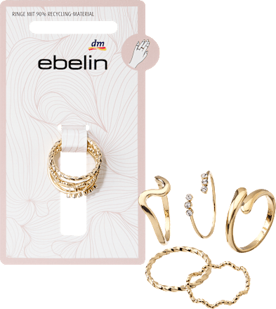 ebelin Ringe Gold-Optik, 5 St