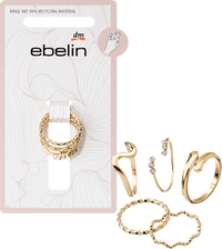 ebelin Ringe Gold-Optik, 5 St