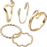 ebelin Ringe Gold-Optik, 5 St