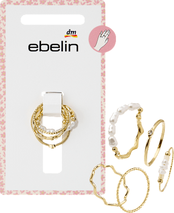 ebelin Ringe Gold-Optik, 5 St