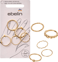 Gerecyclede ringen, goudlook, 5 stuks