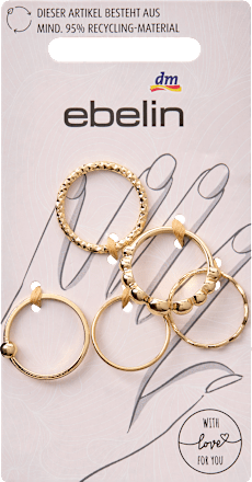 Gerecyclede ringen, goudlook, 5 stuks