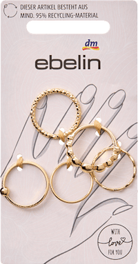 Gerecyclede ringen, goudlook, 5 stuks