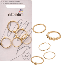 Gerecyclede ringen, goudlook, 5 stuks