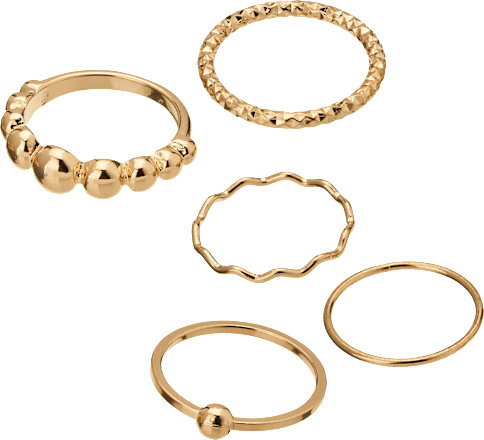 Gerecyclede ringen, goudlook, 5 stuks