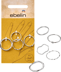 Ringen, zilverlook, 5 stuks