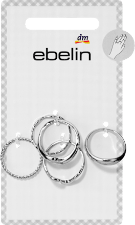 ebelin Ringe Silber-Optik, 5 St