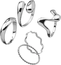 ebelin Ringe Silber-Optik, 5 St
