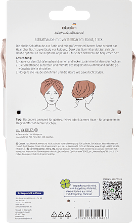 ebelin Schlafhaube mit verstellbarem Band Wellness Oasis, 1 St