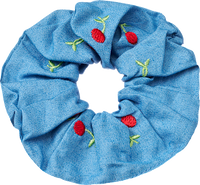 ebelin Scrunchie mit Kirschen, Denim, 1 St