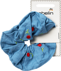 ebelin Scrunchie mit Kirschen, Denim, 1 St