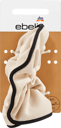 Scrunchie zwart/beige, 1 stuk