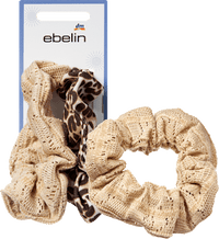 ebelin Scrunchies beige/Leo-Muster, 2 St