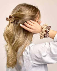 Scrunchies beige/Leo-Muster, 2 St