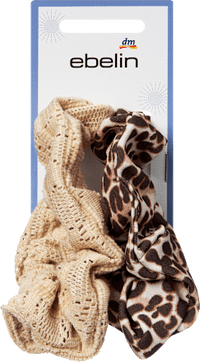ebelin Scrunchies beige/Leo-Muster, 2 St
