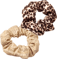 ebelin Scrunchies beige/Leo-Muster, 2 St