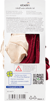 Scrunchies beige & rot, 2 St ebelin