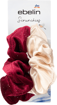 Scrunchies beige & rot, 2 St ebelin