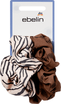 Scrunchies braun/Zebra-Muster, 2 St