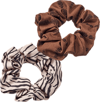 Scrunchies braun/Zebra-Muster, 2 St