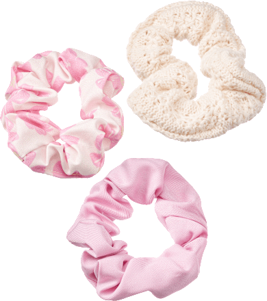 Scrunchies creme/rosa, 3 St