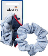 Scrunchies Denim & Streifen, blau, 2 St