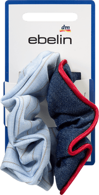 Scrunchies Denim & Streifen, blau, 2 St