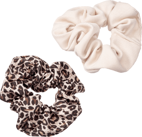 ebelin Scrunchies Leo-Optik/beige, 2 St