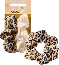 Scrunchies, luipaardprint, wit, 2 stuks