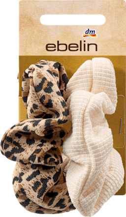 Scrunchies, luipaardprint, wit, 2 stuks