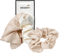 ebelin Scrunchies mit Glitzer, creme/beige, 2 St