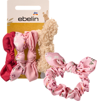Scrunchies mit Schleifen, Rot, Rosa, 4 St ebelin