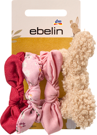 Scrunchies mit Schleifen, Rot, Rosa, 4 St ebelin