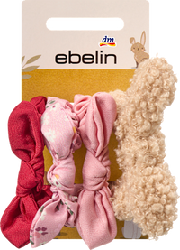 Scrunchies mit Schleifen, Rot, Rosa, 4 St ebelin